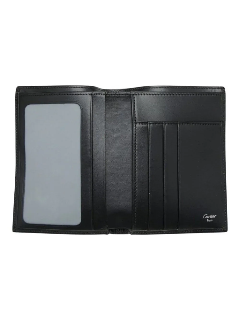 Cartier Pasha Line Bifold Wallet Black Leather